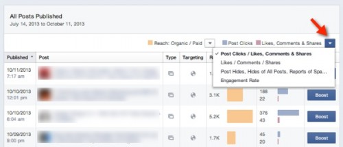 sort-table-data-facebook-insights